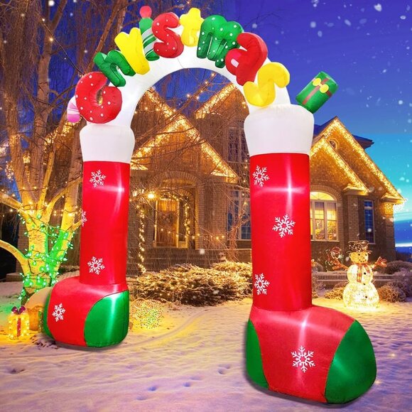 🆕10FT Christmas Inflatable Merry Christmas Arch Blow Up Yard Outdoor Decoration - Picture 6 of 7